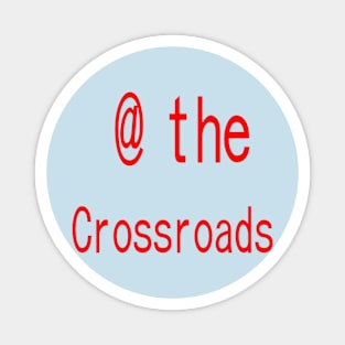 At the Crossroads illustration in Light Blue Background Magnet